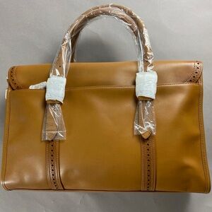 Levenger Tan Leather Laptop Bag